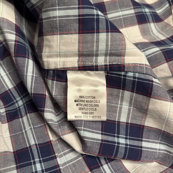 Untuckit Women's Sorbo Blue White Plaid Cotton Button Down Long Sleeve Sz 8 NWT - Picture 5 of 7